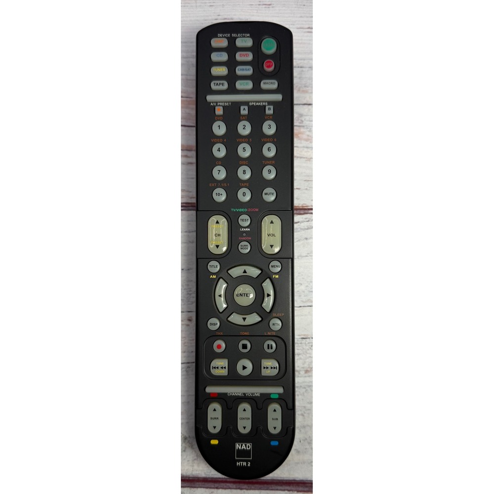 NAD HTR 2 Home Theater Remote Control Backlit Learning Remote Black